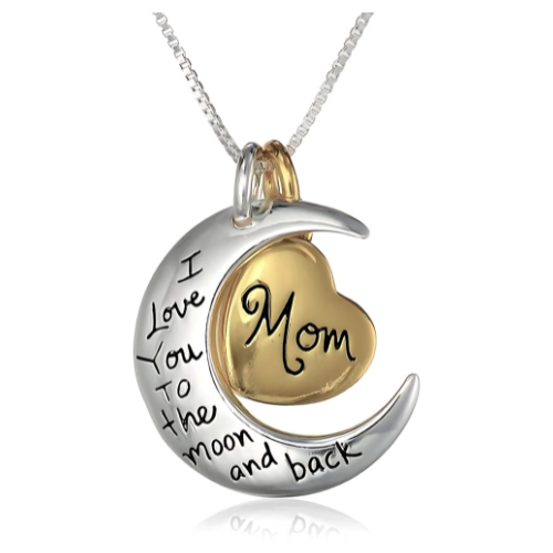 Sterling silver gold flashed mom necklace.