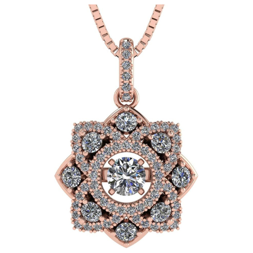 Sterling Silver Pure Brilliance Zirconia flower pendant.