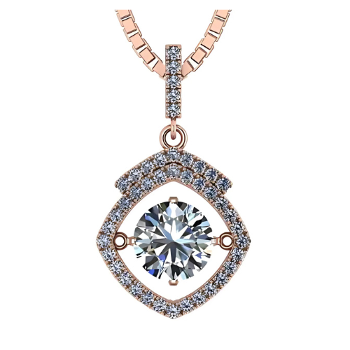 925 Sterling Silver Dancing Gemstone Necklace.