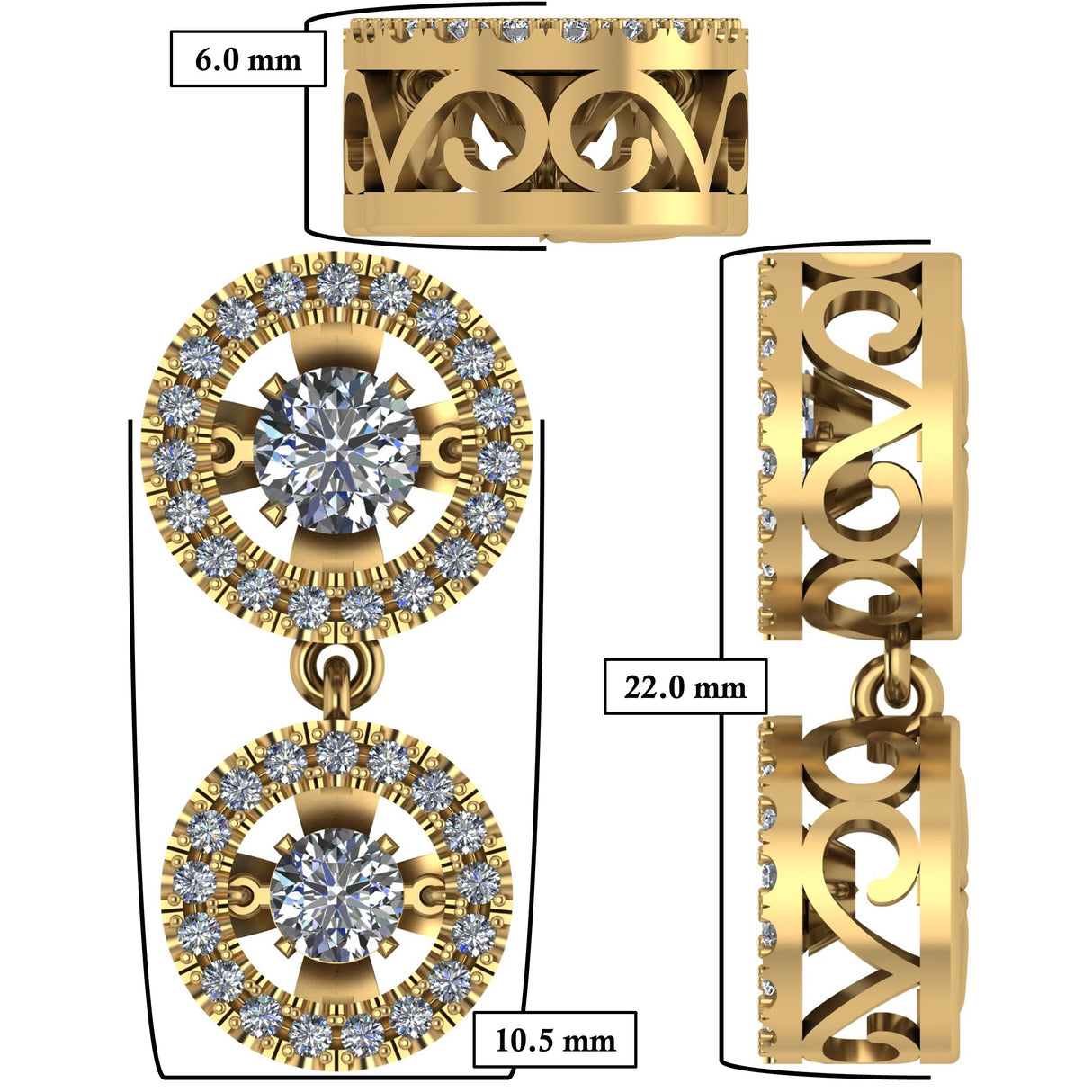 Central Diamond Center Round Double Halo Dancing Gemstone Necklace for Women in 925 Silver & Pure Brilliance Zirconia