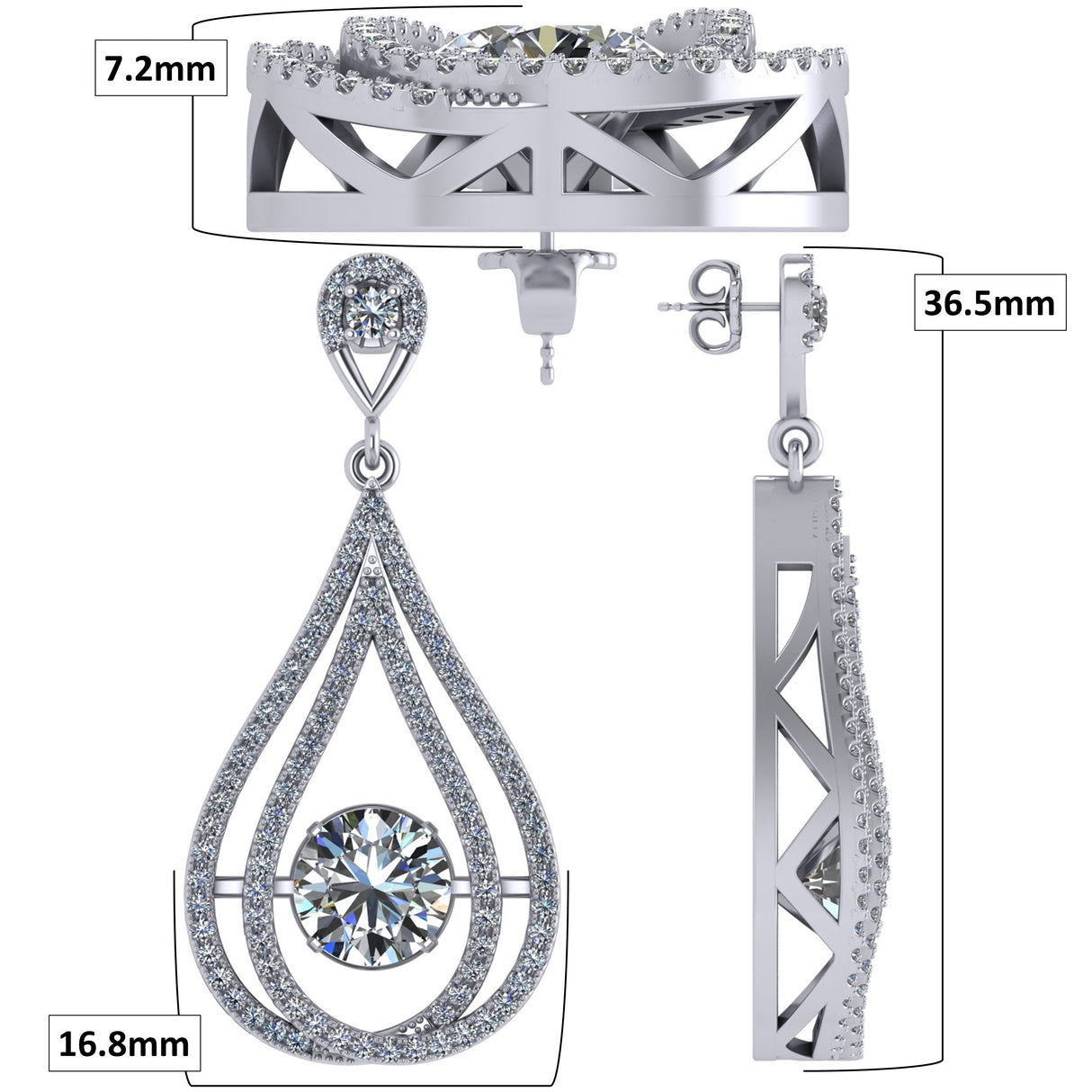 Central Diamond Center dancing diamond earrings.