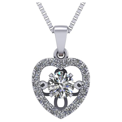 Heart Dancing Gemstone Necklace in 925 sterling silver.