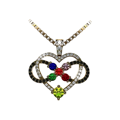 Sterling Silver Mother Child Infinity Pendant, 1-5 stones.