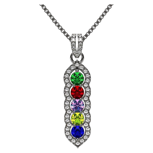 Sterling Silver Halo Tower mothers necklace for women.