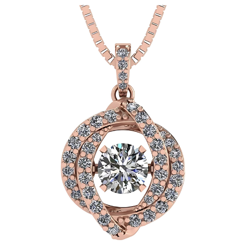 Close-up of the "dancing" gemstone movement in swirl.