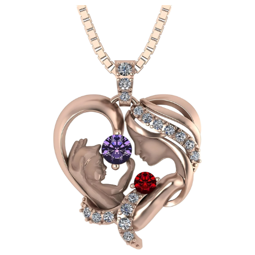 Birthstone heart necklace with pure brilliance zirconia.