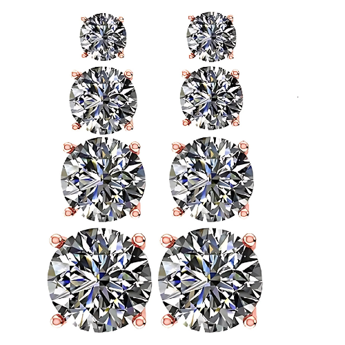 Hypoallergenic stud earrings set on a velvet display.