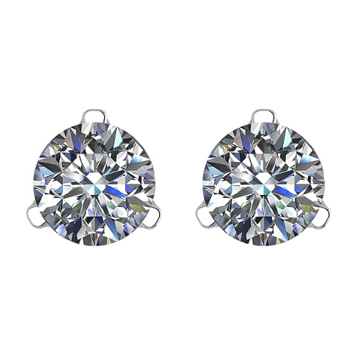 Lucita Simulated Birthstone Stud Earrings with Solid 14K Gold Posts & Sterling Silver Basket