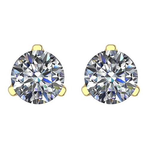 Lucita Simulated Birthstone Stud Earrings with Solid 14K Gold Posts & Sterling Silver Basket