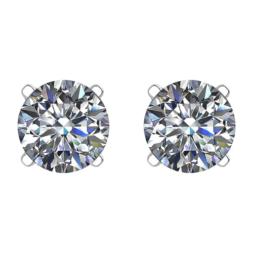 Lucita Simulated Birthstone Stud Earrings with Solid 14K Gold Posts & Sterling Silver Basket