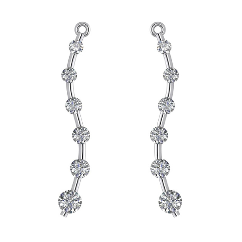 Earring jacket for stud earrings, sterling silver.