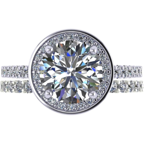 NANA Jewels Sterling Silver Round Cut Wedding Set Engagement Rings for Women - Choose Simulated Morganite, Citrine, Aquamarine & More