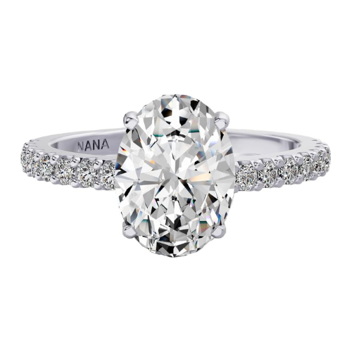 NANA Jewels 1.5-3CT Platinum Plated Sterling Silver Rings CZ Cubic Zirconia Oval Cut Engagement Rings | 10K 14K Solid Gold