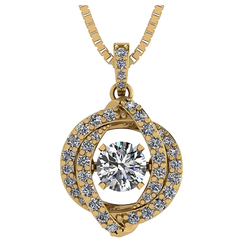 Pure Brilliance Zirconia CZ swirling dancing necklace.