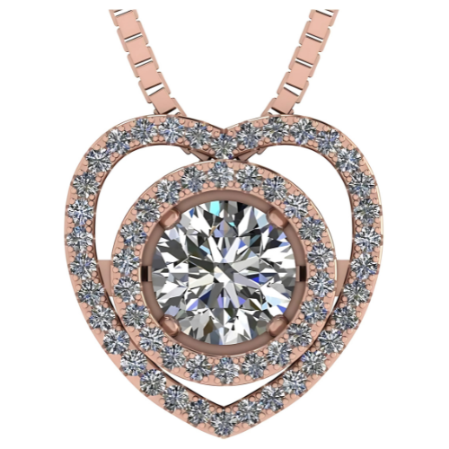 Pure Brilliance Zirconia heart circle dancing pendant.
