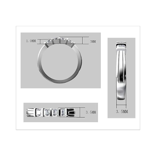 Central Diamond Center Princess Mothers Ring w/ 1 to 6 Simulated Birthstones in Sterling Silver, 10K or 14K Gold