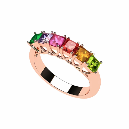 Elegant princess cut cubic zirconia stud earrings.