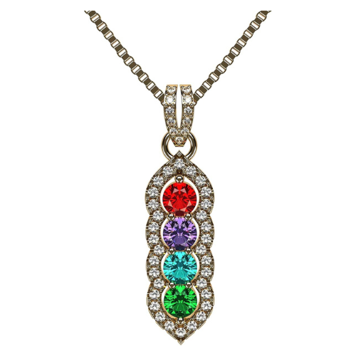10K Gold personalized mothers birthstone necklace.