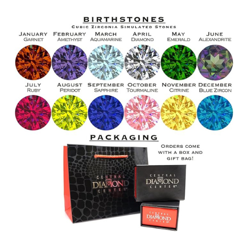 Central Diamond Center Tree of Life Mothers Birthstone Necklace in Silver-10K or 14K Gold. Up to 12stones