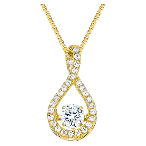 Pure Brilliance Zirconia twisted pear dancing pendant.