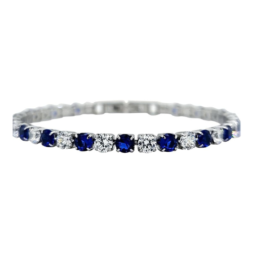 NANA Jewels 5 carat Simulated diamond Tennis Bracelet-Hypoallergenic Platinum plated & 5-AAAAA