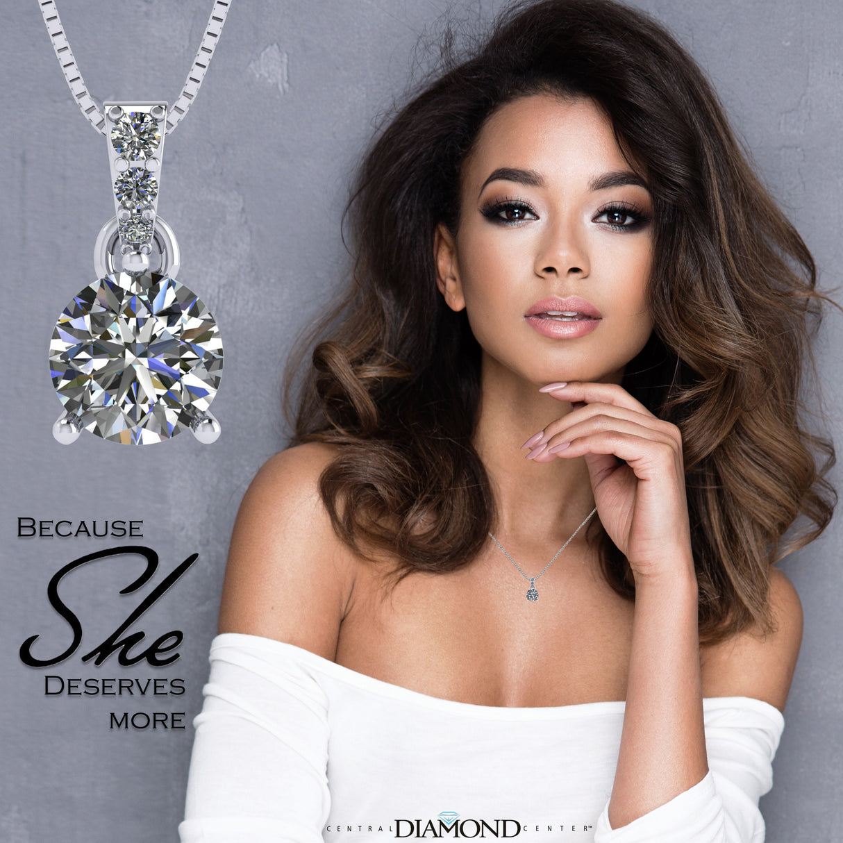 3 Prong Round Solitaire Simulated Diamond Necklace in Solid Sterling Silver with Pure Brilliance Zirconia