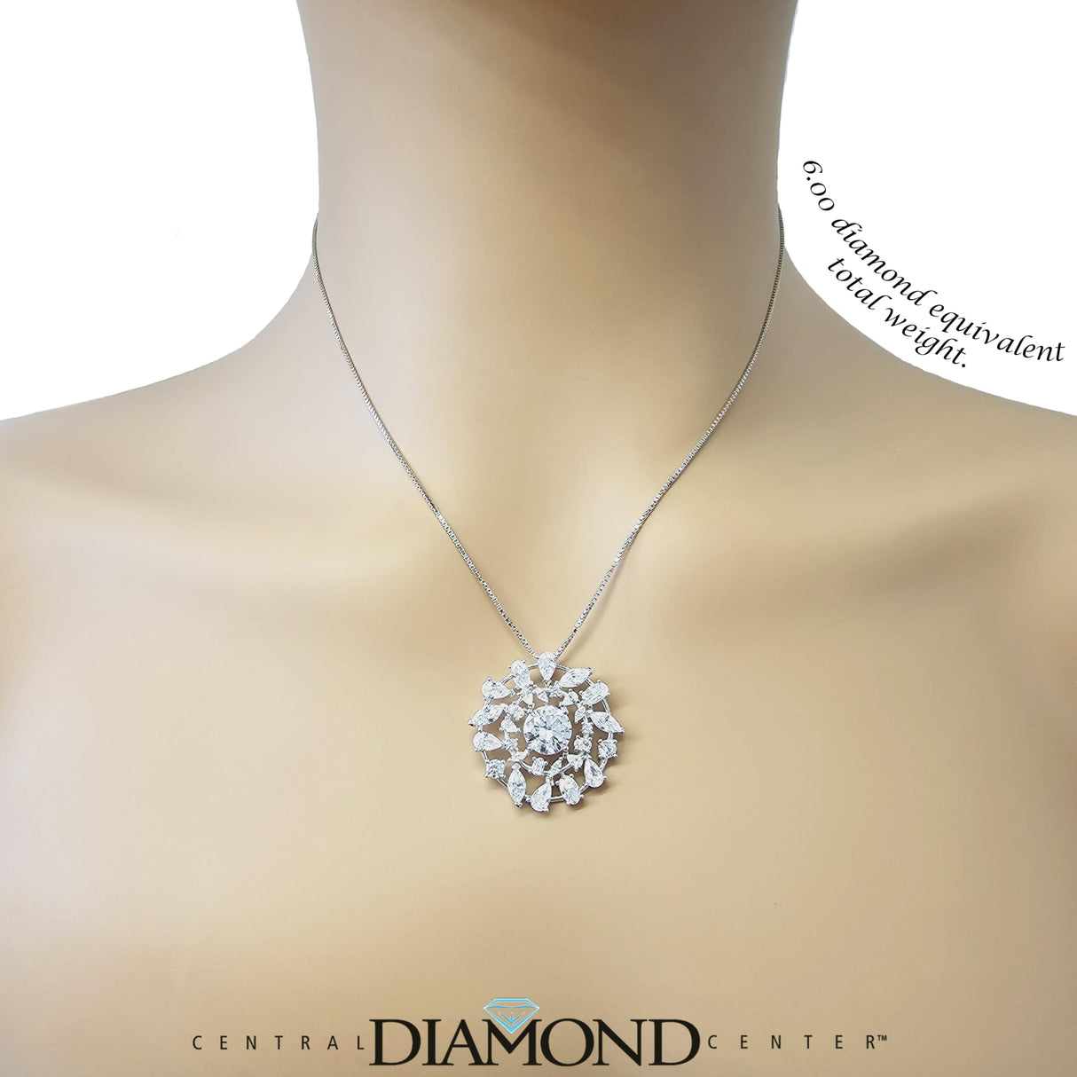 Galaxia Sunburst Necklace Made with Swarovski CZ & Sterling Silver