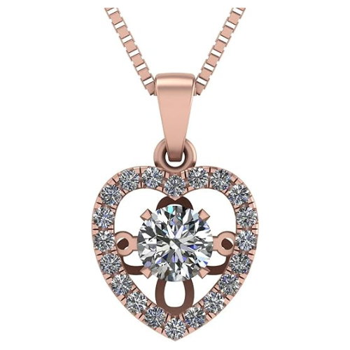 Pure Brilliance Zirconia heart dancing pendant for women.