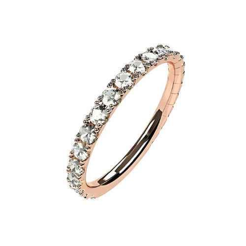 Central Diamond Center round stacking ring, gold.