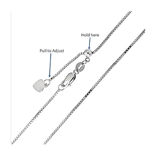 Central Diamond Center Adjustable Box Chain - Made in Italy