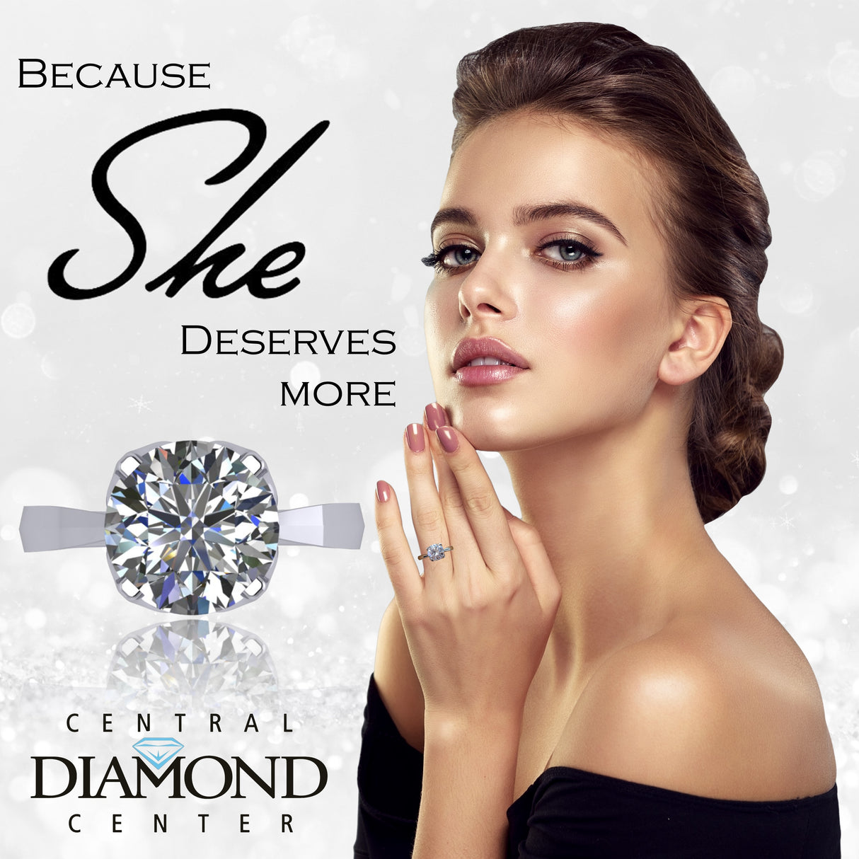 NANA Jewels 2.00ct-3.00ct Simulated Diamond Zirconia Engagement Ring Round Cut Heart & Soul Solitaire Sterling Silver