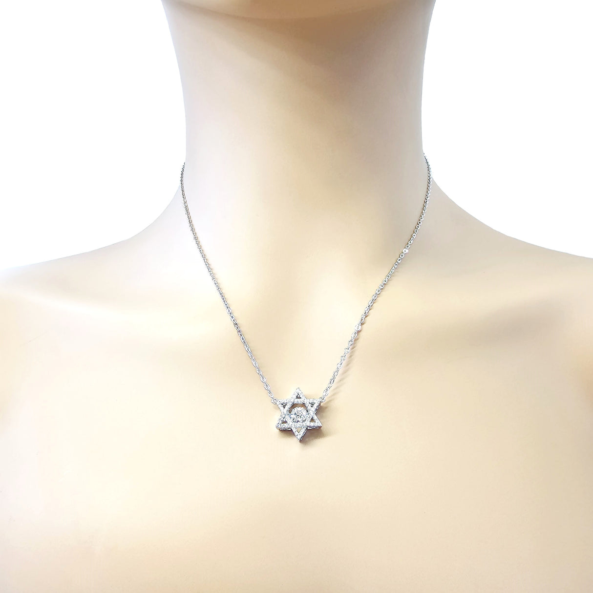 Pure Brilliance CZ in sterling silver Jewish Star.