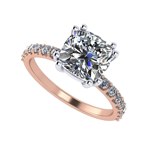 NANA Jewels 1.5-3CT Platinum Plated Sterling Silver Rings CZ Cubic Zirconia Cushion Cut Engagement Rings | 10K 14K Solid Gold