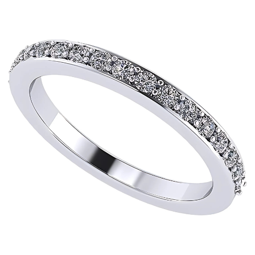 10kt gold wedding band with 1/5ctw CVD diamonds.