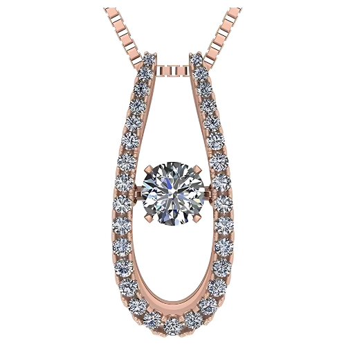 Pure Brilliance Zirconia U shape dancing pendant.