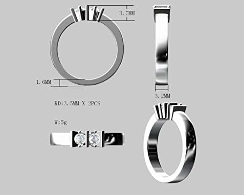 Central Diamond Center Straight Bar Couples 2 Stone Ring w/ Simulated Birthstones in Sterling Silver, 10K or 14K Gold