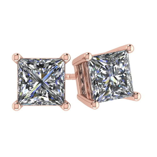 Threaded post lab grown diamond earrings, brilliant.