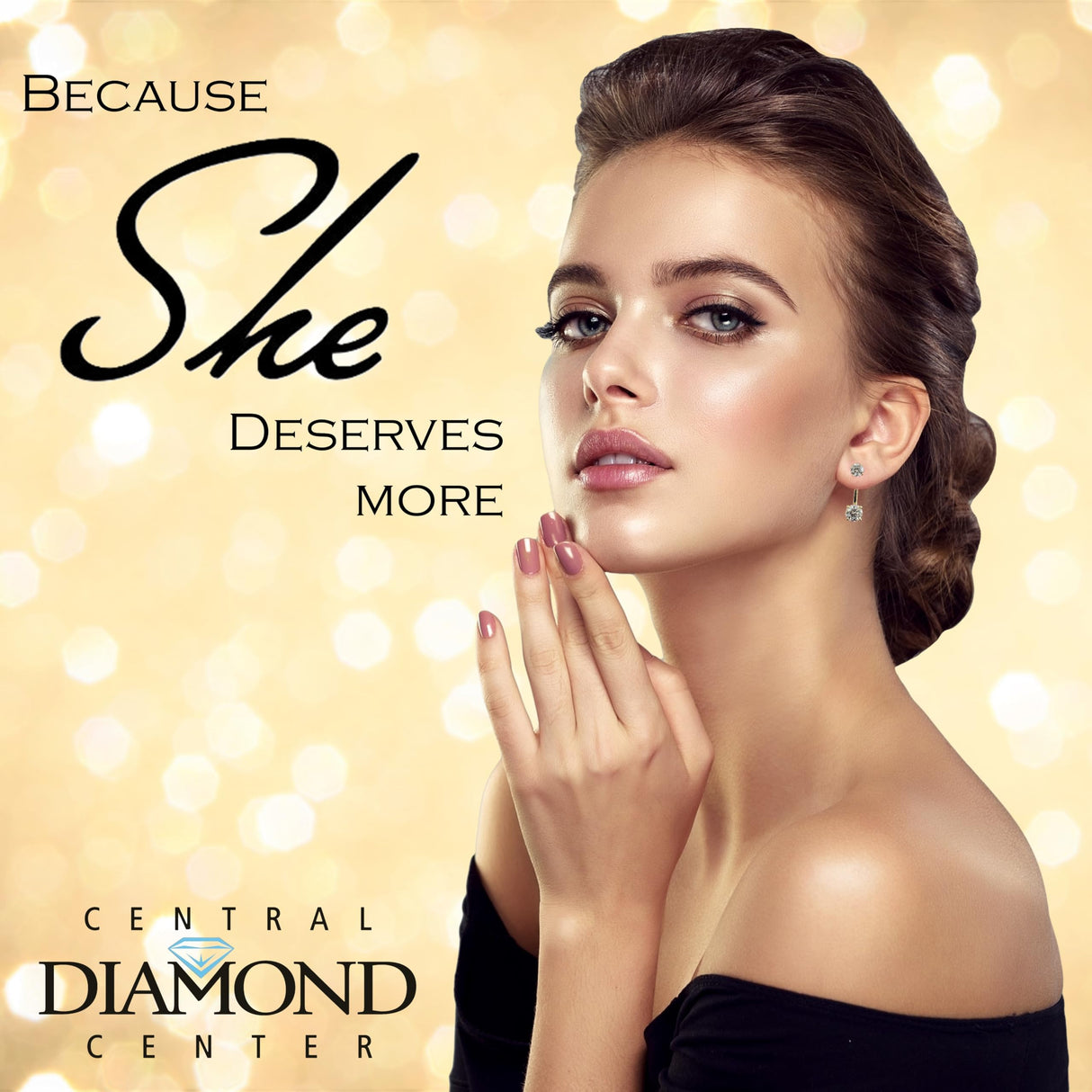 Central Diamond Center Earring Jackets with Cubic Zirconia – Sterling Silver, Adjustable Drop Design – 1.50 CTW (5.25mm & 6.50mm Stones)