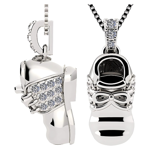 Solid 14K Gold Baby Shoe Charm or Pendant Necklace.