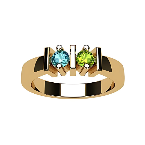 Simulated birthstone ring, 10K gold