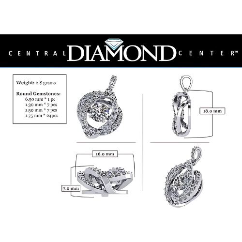 Model wearing Sterling Silver Swirl Dancing Necklace.