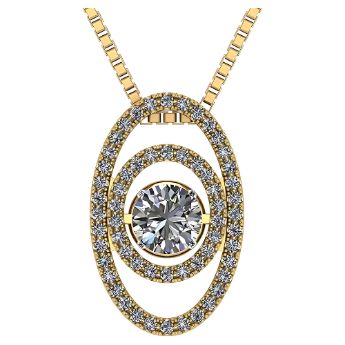 Pure Brilliance Zirconia double square dancing pendant.