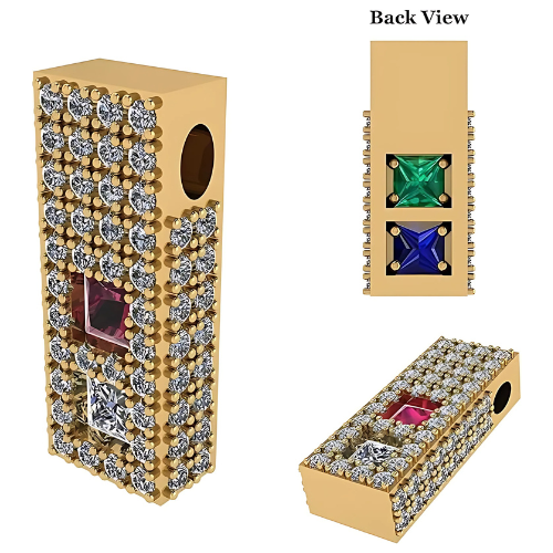 2 stone couples pendant with birthstones