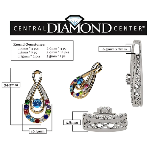 Yours Infinity Mother & Child necklace with 3 birthstones.