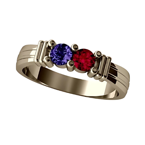 Simulated birthstone ring, 10K gold