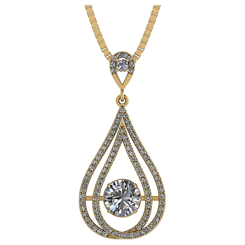 925 Sterling Silver chandelier dancing pendant.