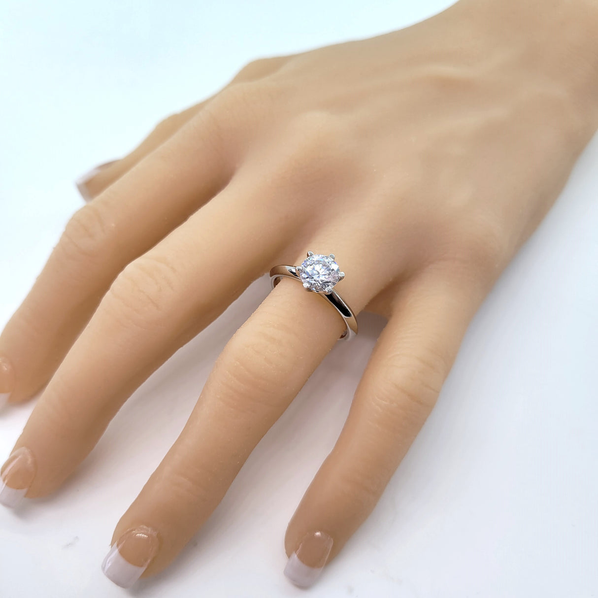NANA Jewels Matrix Simulated Diamond Engagement Ring Solitaire 1 to 4 carat in Silver 10k & 14k Gold