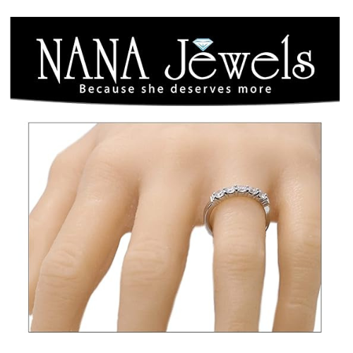 NANA Jewels Simulated 5 Stone 1carat Diamond Engagement Ring Wedding Ring CZ-Silver-10K or 14k Gold