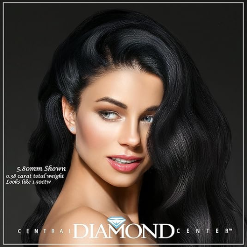 14K Solid Gold CVD Lab Grown Diamond Cluster Stud Earrings, (E-F - Vs) 9 Diamonds, 1.00 to 4.00 Carat Look