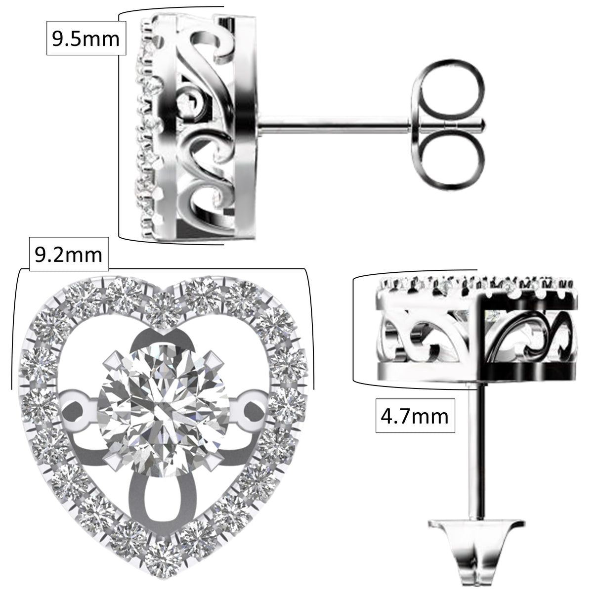 Detail of the heart design and dancing stone.